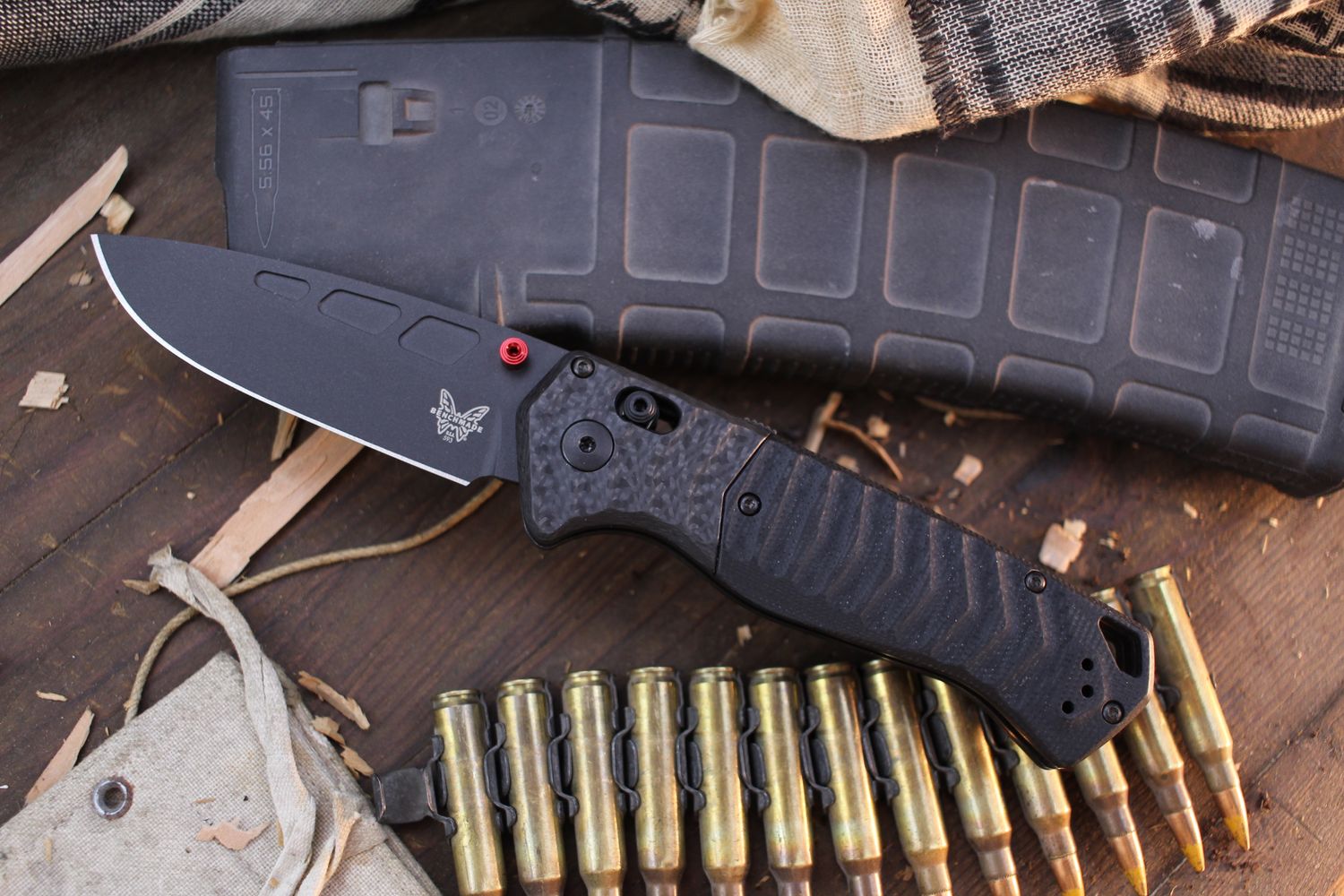Benchmade PSK 3.4&quot; AXIS-Assist Folder / Black G-10 &amp; Carbon Fiber / Black Magnacut