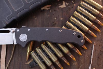 Demko AD20.5 Shark Foot 3.2" Shark Lock Folder / Gun Metal Gray Cerakote Titanium / Stonewashed 20CV