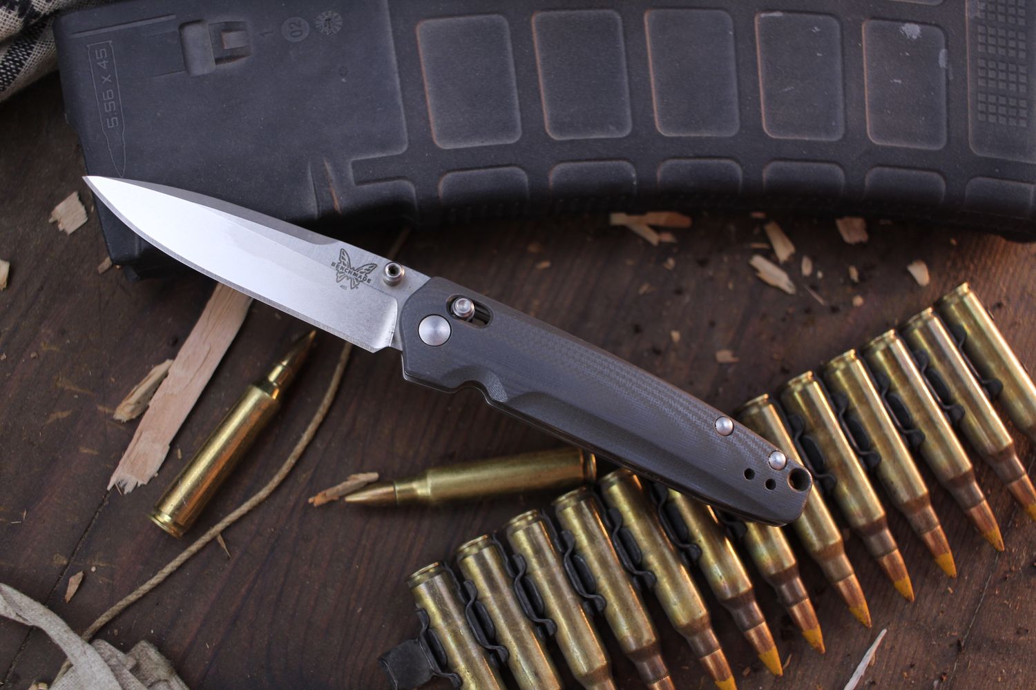 Benchmade Valet 2.96&quot; AXIS Lock Folder / Gray G10 / Satin M390 ( Pre Owned )
