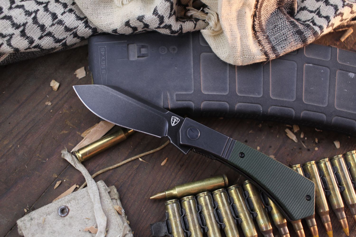 Finch Knives Stray Dog 3.25&quot; Linerlock Flipper / Sequoia Micarta / Blackwashed N690