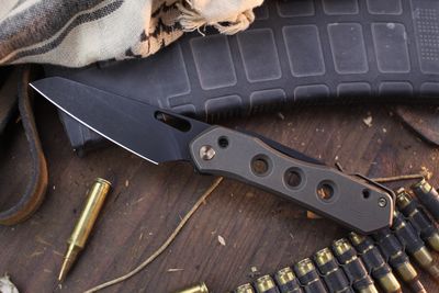 We Knife Snecx Vision R 3.54" Superlock Folder / Bronze Anodized Titanium / Blackwashed CPM-20CV ( Pre Owned )