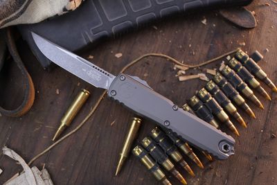 Microtech Ultratech ZBP S/E 3.5&quot; AUTO OTF / Natural Clear Aluminum / Apocalyptic Bohler M390MK