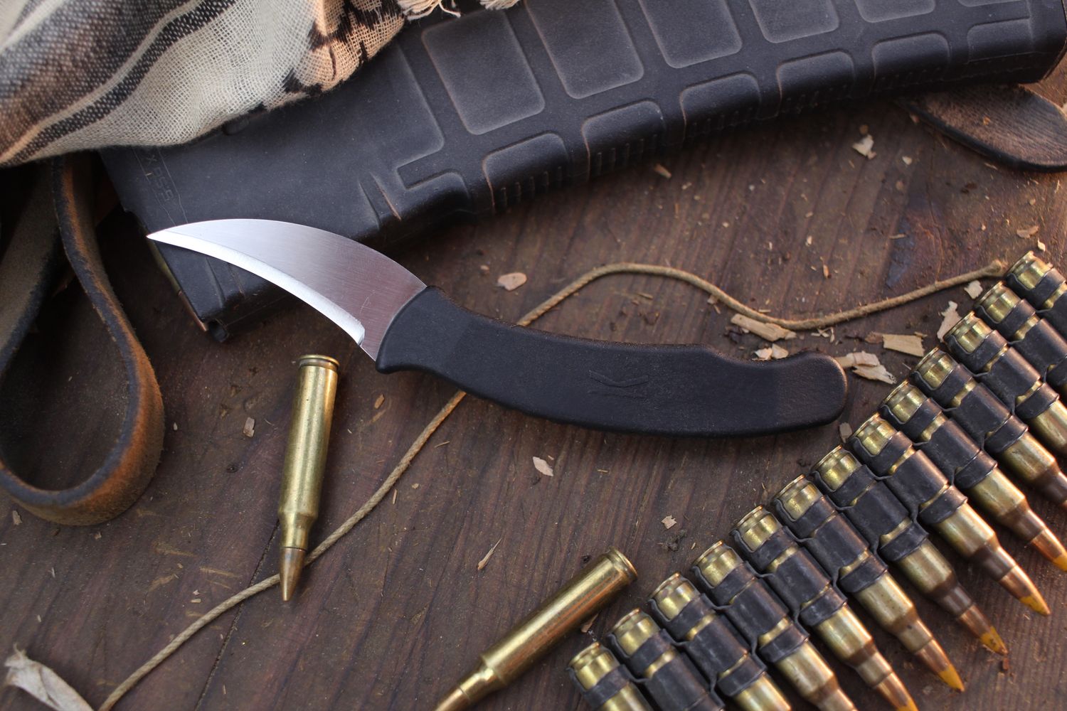 Kopis Designs L-Via 2.5&quot; Fighting Knife / Black GFN / Satin 154CM ( Pre Owned )