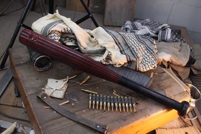 RMJ Tactical Angry Steve E-Hex 24" Bat / HEX Milled Red &amp; Black Maple ( Pre Owned )