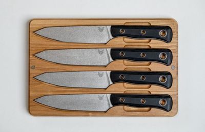 Benhcmade 4 Piece Table Knife Set / Black G-10 / Stonewashed CPM-154