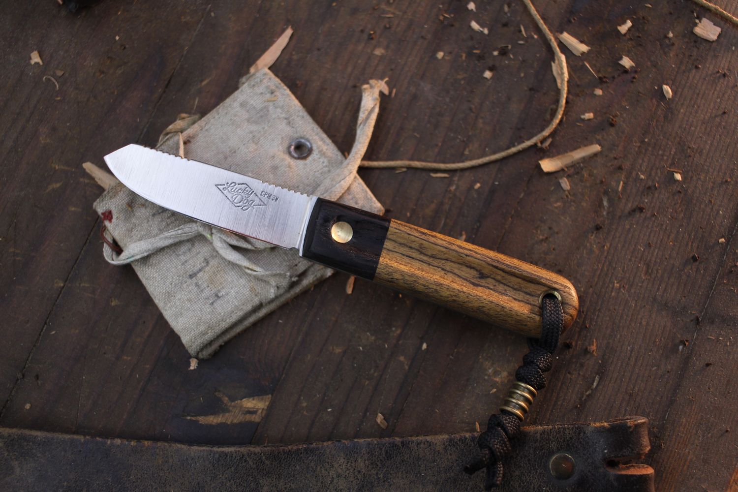 Lucky Dog RanchDog 2.6&quot; Fixed Blade / Bocote &amp; Wenge / Satin 3V ( Pre Owned )