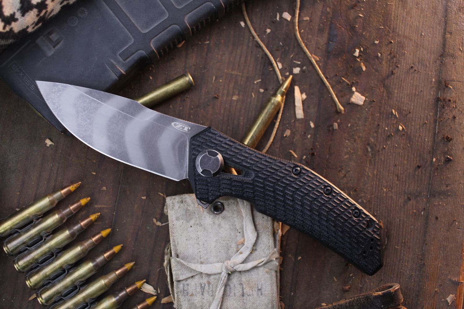 Zero Tolerance 0308BLKTS 3.75&quot; Framelock Flipper / Black G10 &amp; Titanium / Tiger Stripe 20CV ( Pre Owned )