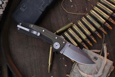 Demko Knives Shark Cub 2.75&quot; Shark Lock Knife / Ultem / Stonewashed 20CV ( Pre Owned )