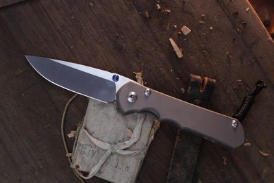 Chris Reeve 2013 Large Sebenza 25 3.625&quot; Framelock Folder / Bead Blasted Titanium / Satin S35VN  ( Pre Owned )