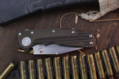 Demko Knives Shark Cub 2.75" Shark Lock Knife / Ultem / Stonewashed 20CV ( Pre Owned )