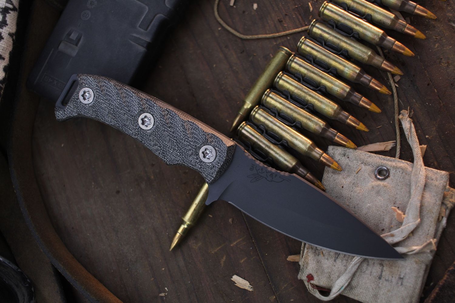 Half Face Blades Ishi 3.7&quot; Fixed Blade / Black Micarta / Grey S45VN