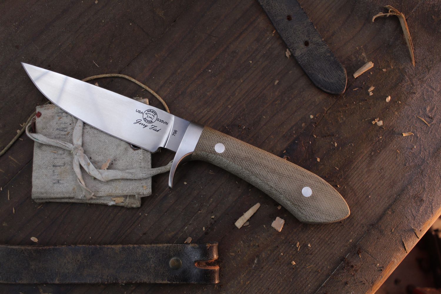 White River Knives Sendero Classic 4.5&quot; Fixed Blade / Natural Micarta / Satin S35VN ( Pre Owned )