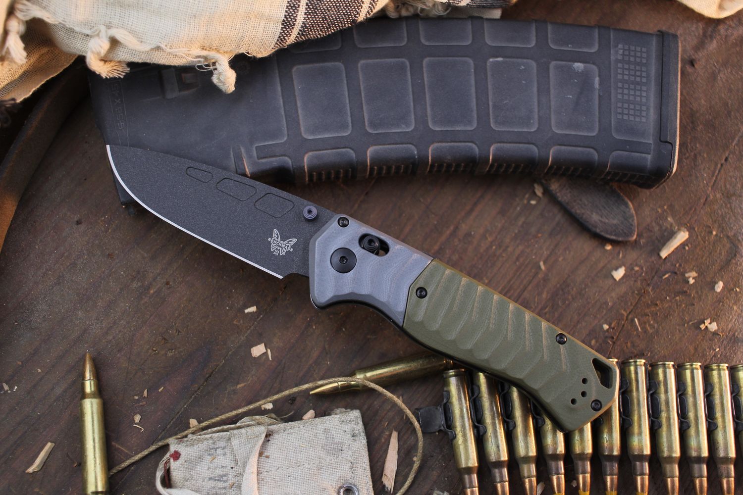Benchmade PSK 3.4&quot; AXIS-Assist Folder / Grey G10 Bolster &amp; OD G10 / Grey Magnacut