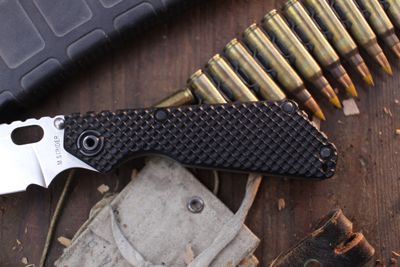 Strider SNG 3.5" Framelock Folder / Gunner Grip Black G-10 &amp; Flamed Titanium / Satin PSF27 ( Pre Owned )