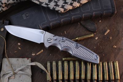 Hinderer Eklipse 3.5” AUTO Buttonlock Folder / Stonewashed Titanium / Stonewashed S45VN Spearpoint