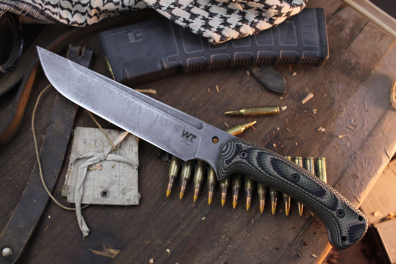Work Tuff Gear Carnivore Gen 2 8.1&quot; Fixed Blade / Gator Grip G10 / Dark Washed SK85 ( Pre Owned )