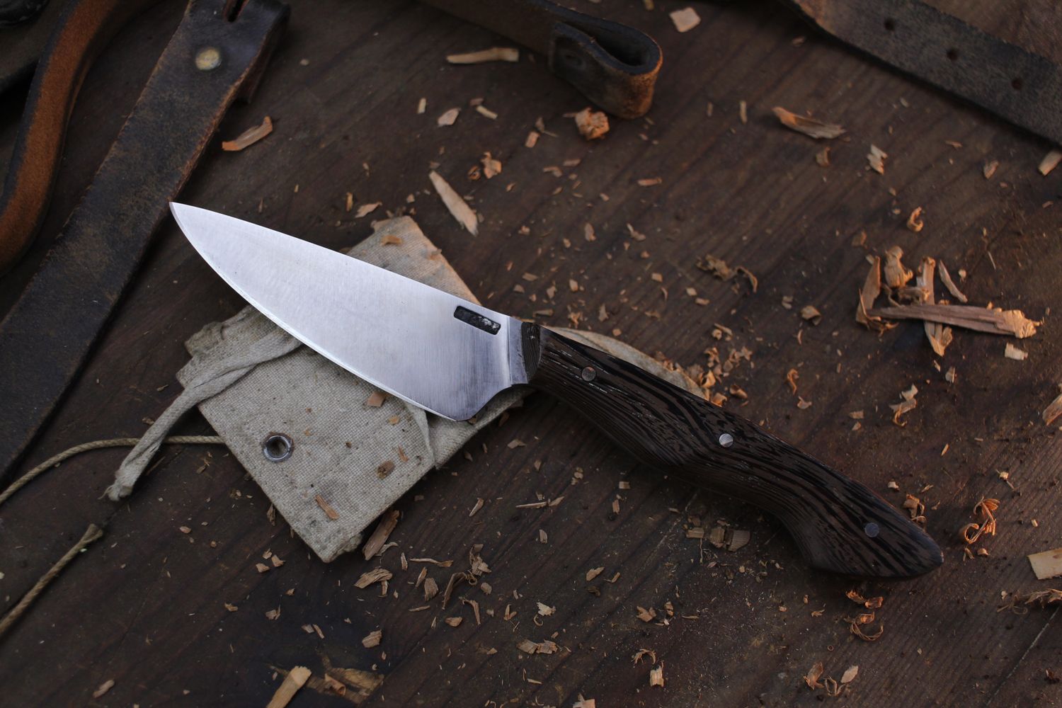 Mark Couch 3.75” Drop Point Hunter / Wenge / Satin Forged CruForge-V