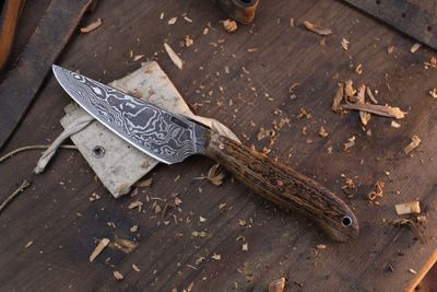 Mark Couch 4” Camp Utility / Wenge / Alaskan Forged Damascus