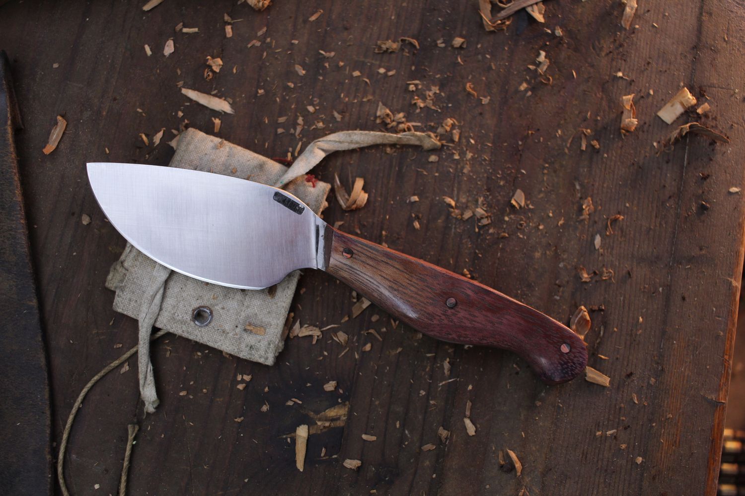 Mark Couch 3.25” Skinner / Purple Heartwood  / Satin Forged CruForge-V