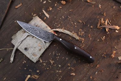 Mark Couch 3" Caper / Wenge / Alaskan Forged Damascus