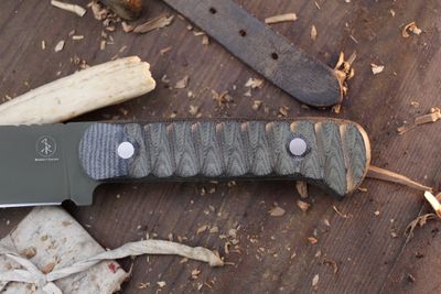 3DK Trevor Barrett Champion Series 5.25&quot; Fixed Modified Tanto, OD Green Cerakote 52100 / Black Micarta Handle