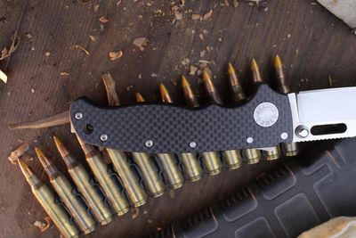 Demko Knives AD 20.5 3.2" Shark Lock Folder / Carbon Fiber / Stonewashed 20CV ( Pre Owned )
