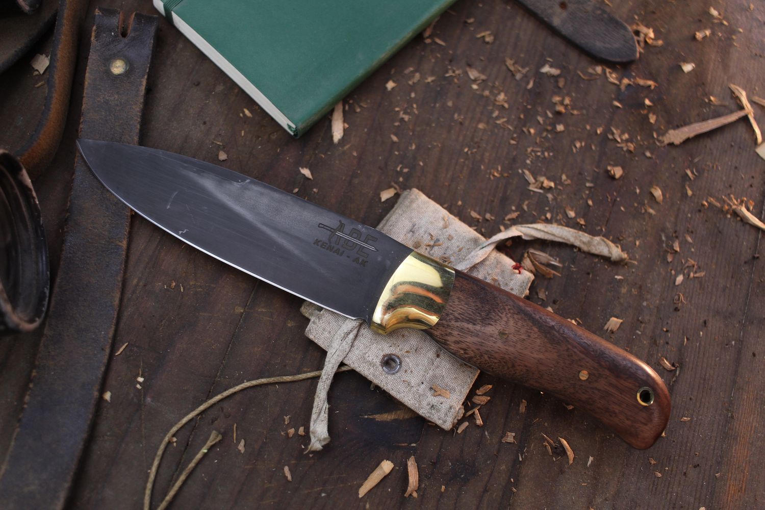 Abe Knives Reclamator 5” Fixed Blade / Stabilized Pallet Wood / Forged Snow Auger Shaft