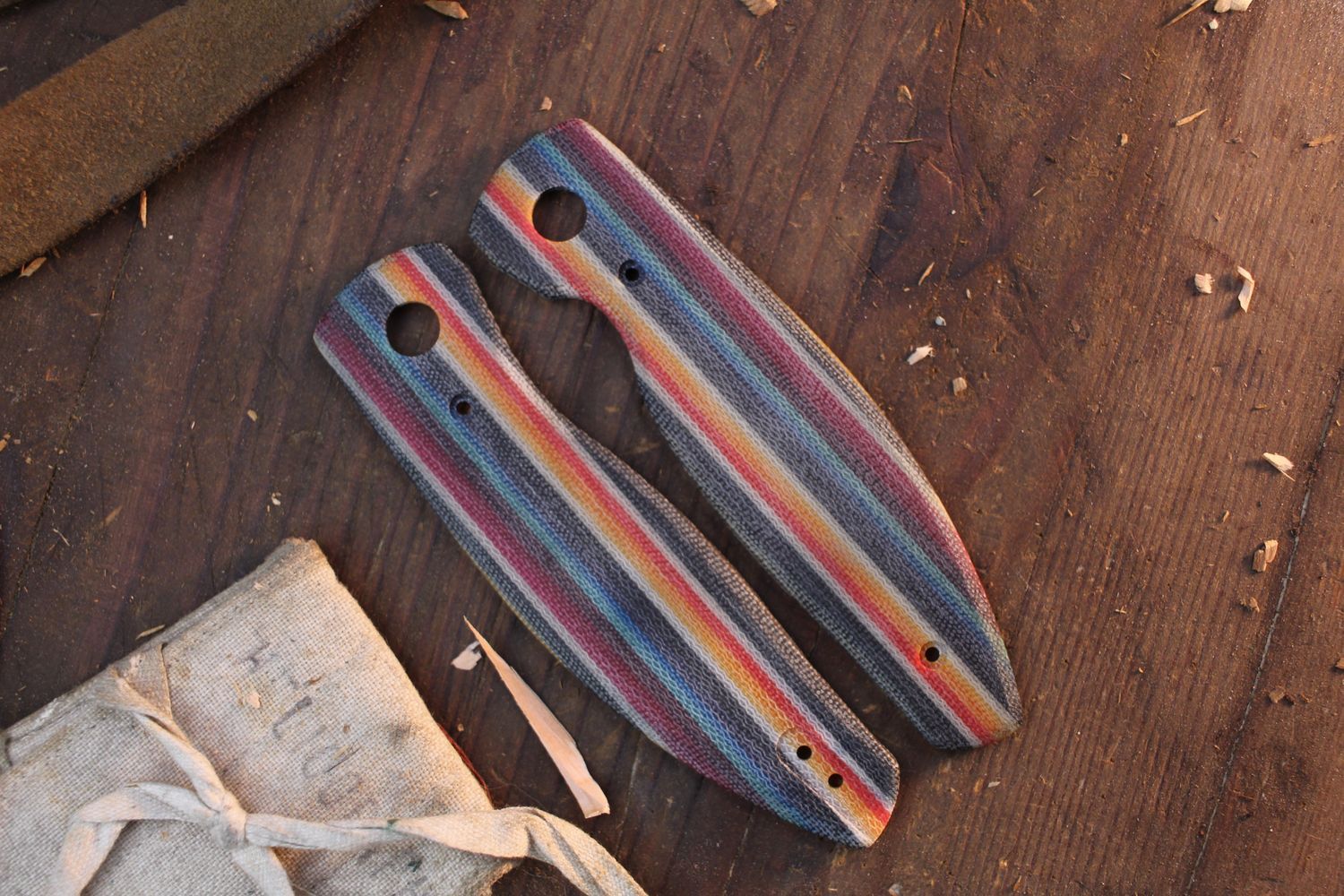 Three Rivers Manufacturing Mexican Blanket Micarta Atom Flat Scales ( Pre Owned )