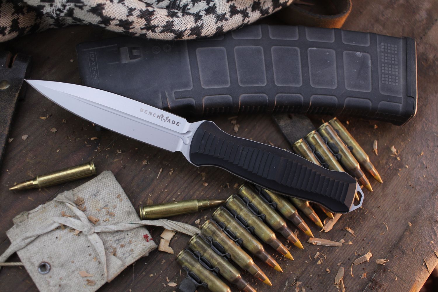 Benchmade Fixed Infidel 4.5&quot; Knife / Black Aluminum / Satin D2 (Pre-Owned)