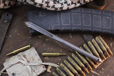 Microtech TAC-P 7.75&quot; Steel Spike / Apocalyptic Finish / Carbon Fiber Print Kydex Sheath ( Pre Owned )