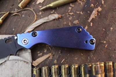 M. Strider MSC PT 2.85&quot; Framelock Folder / Purple Anodized Titanium / Black Magnacut ( Pre Owned )