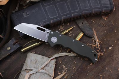 Demko AD20.5 Shark Foot 3.2&quot; Shark Lock Folder / OD Green Cerakote Titanium / Stonewashed 20CV