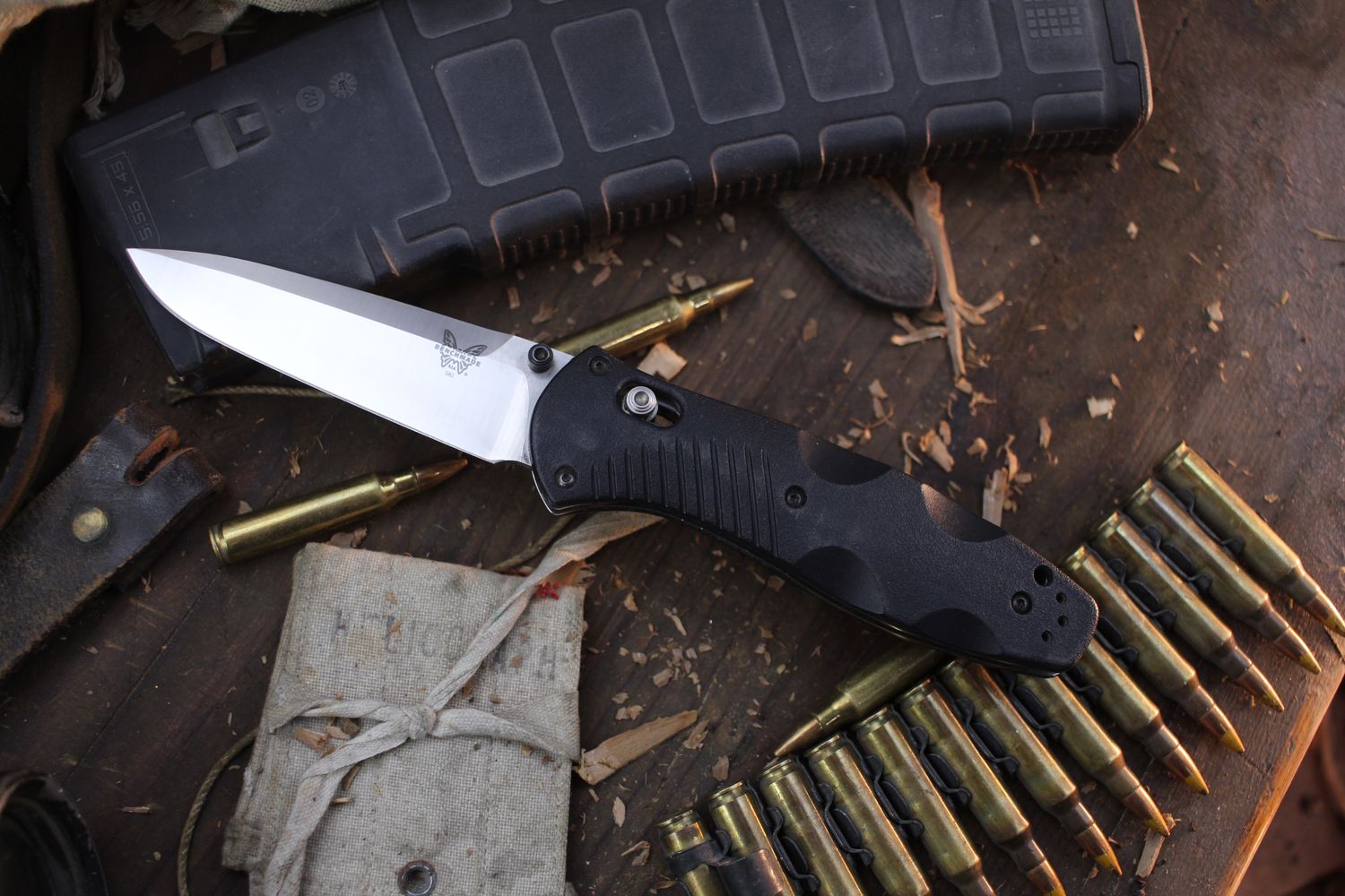 Benchmade Barrage 3.6&quot; AXIS-Assist Folder / Black FRN / Satin 154CM ( Pre Owned )