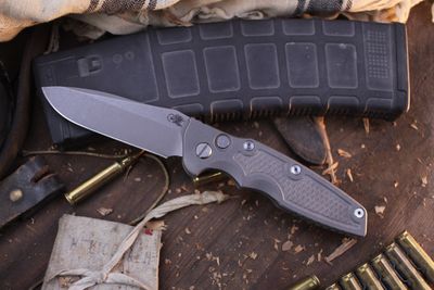 Hinderer Eklipse 3.5” AUTO Buttonlock Folder / Working Finish Titanium / Working Finish S45VN Spearpoint