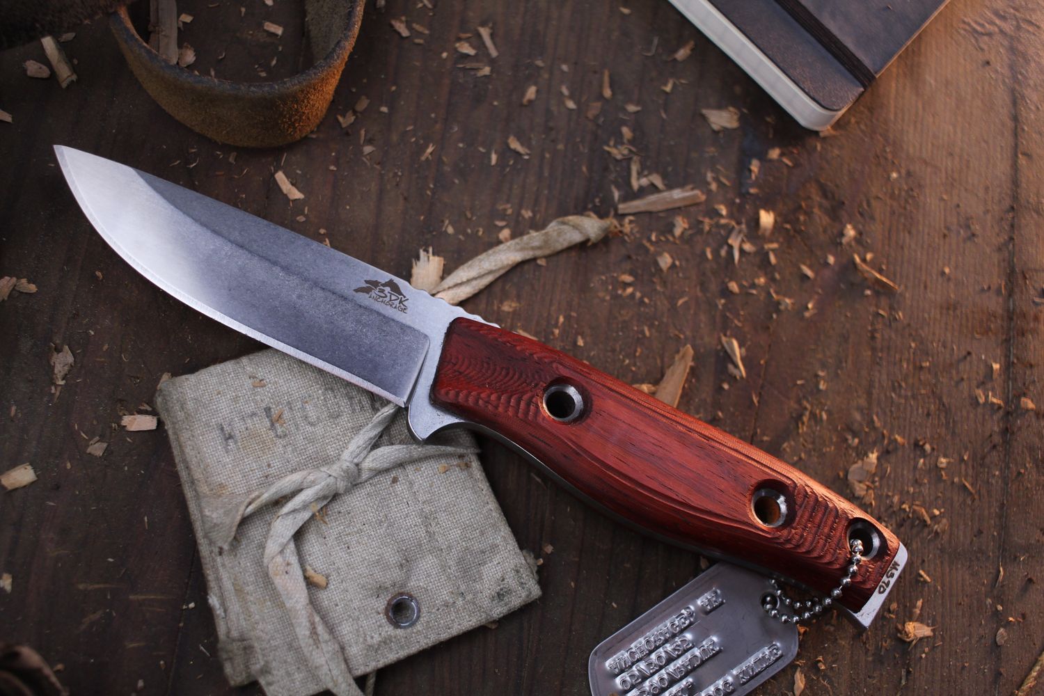 3DK MAK 4&quot; Fixed Drop Point, M390 Blade / Padauk Handle