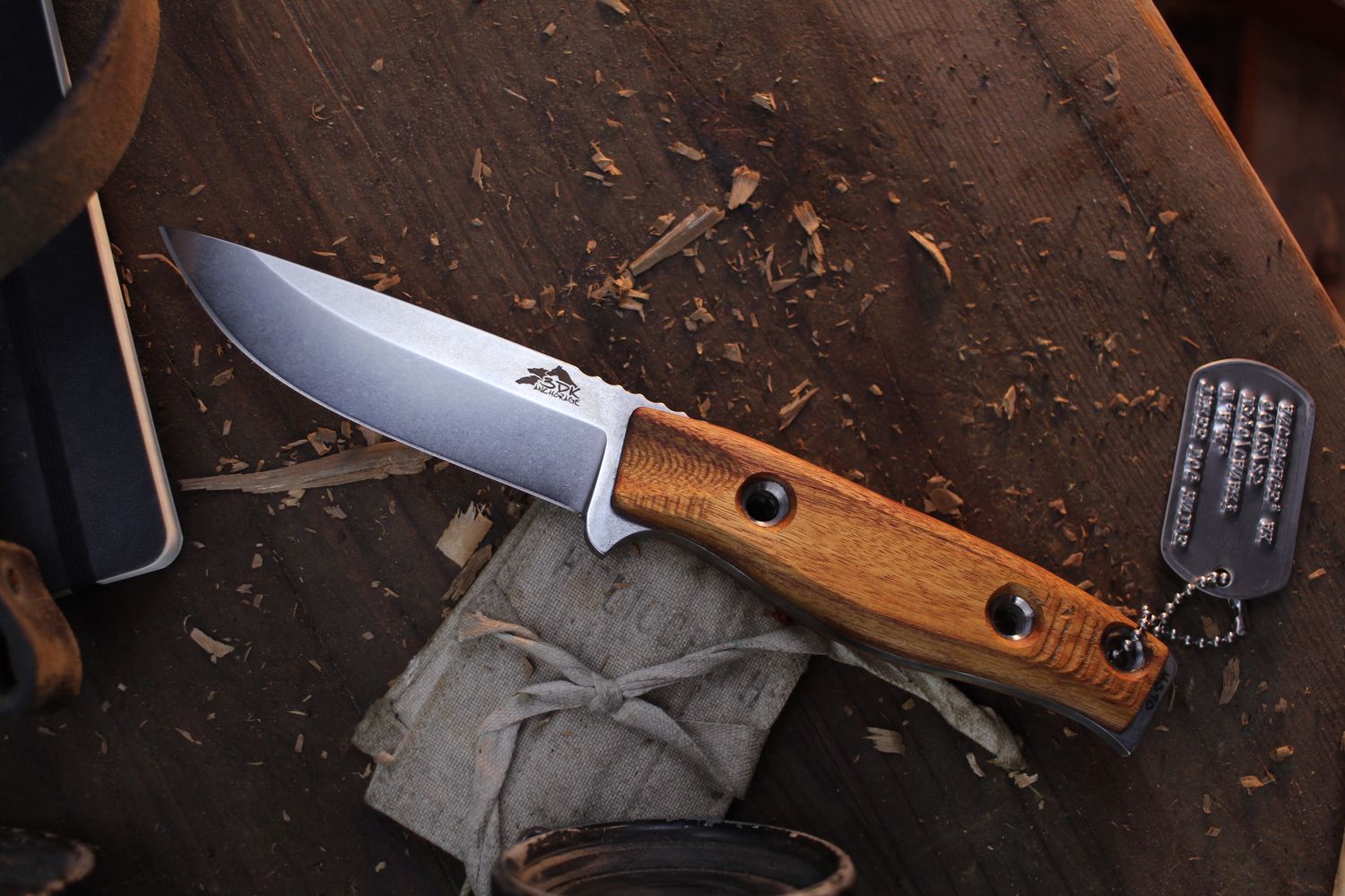 3DK MAK 4&quot; Fixed Drop Point, M390 Blade / Canary Wood Handle