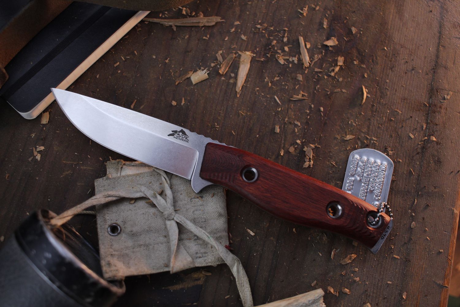 3DK MAK 4&quot; Fixed Drop Point, K110 Blade / Bloodwood Handle