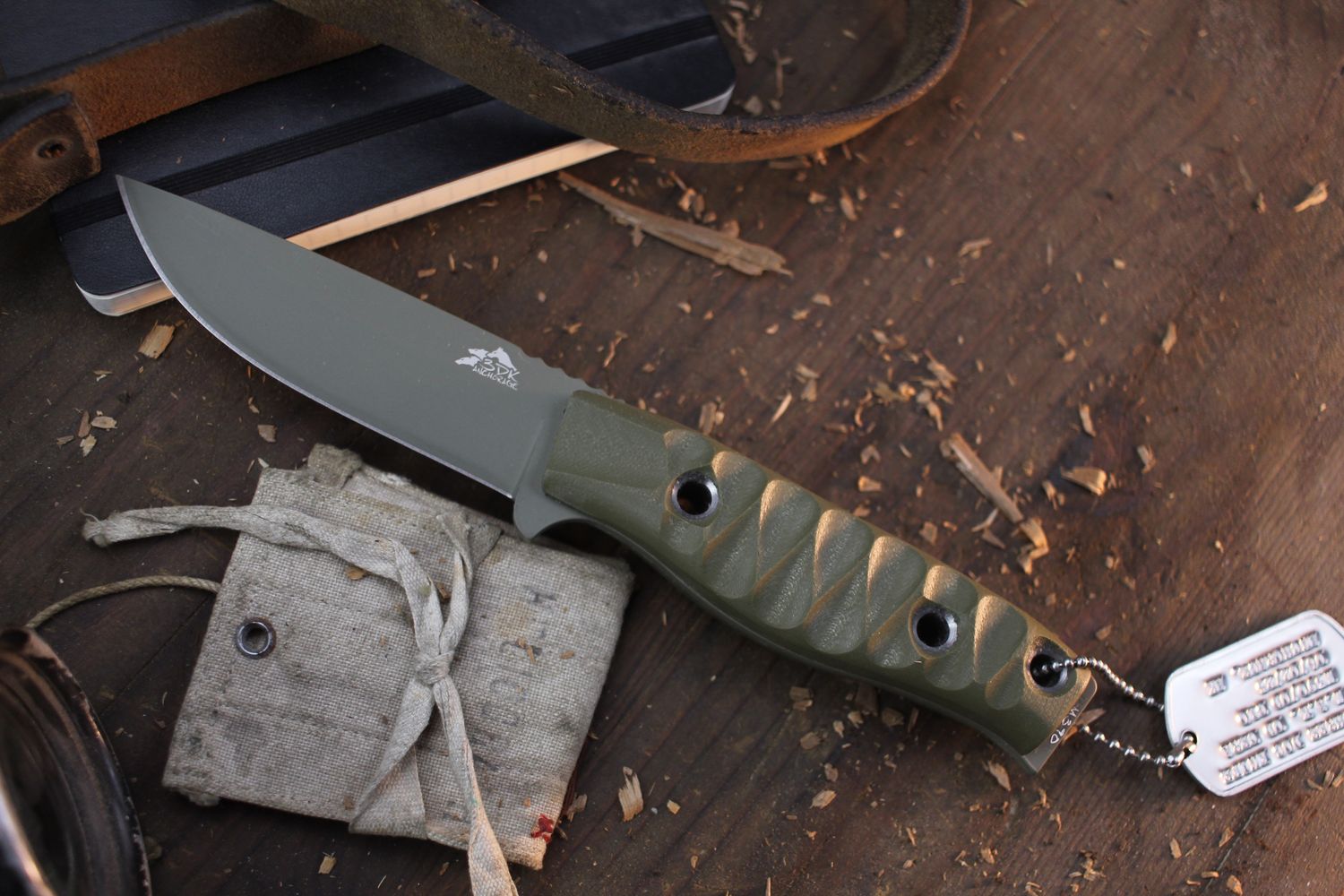 3DK MAK 4&quot; Fixed Drop Point, OD Green Cerakote M390 Blade / OD Green G10 Handle