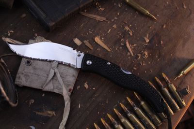 Cold Steel Vintage El Hombre 4" Lockback Folder / Black Zytel / Satin Serrated AUS-8A ( Pre Owned )