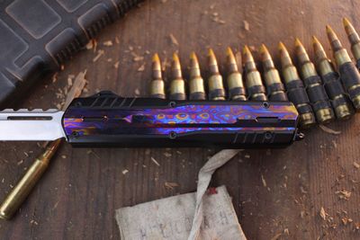 MAXACE Medusa T/E 3.5&quot; OTF Auto / Timascus &amp; Black Titanium / Satin M390 ( Pre Owned )