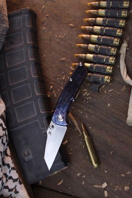 Kansept Dirk Pinkerton Little Main Street 2.26&quot; Framelock Folder / Lightning Strike Titanium / Stonewashed S35VN ( Pre Owned )