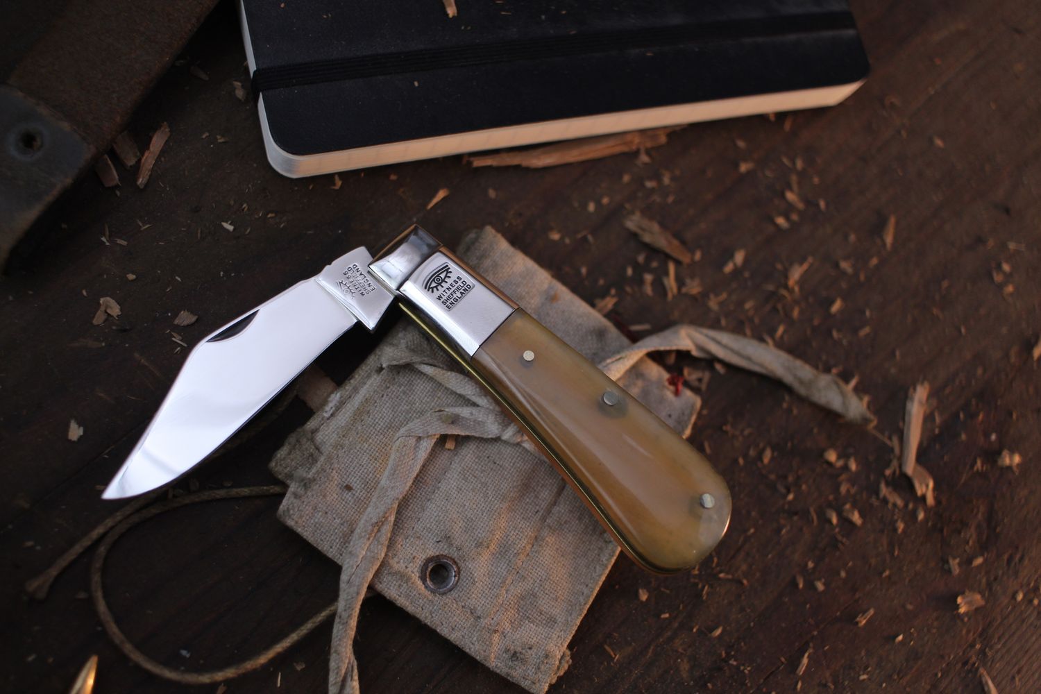 WITNESS Sheffield Made Premier Collection Barlow 3.5&quot; Closed Slipjoint Folder / Yellow Delrin / Polished 420H ( Pre Owned )