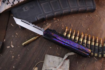 MAXACE Medusa T/E 3.5&quot; OTF Auto / Timascus &amp; Black Titanium / Satin M390 ( Pre Owned )