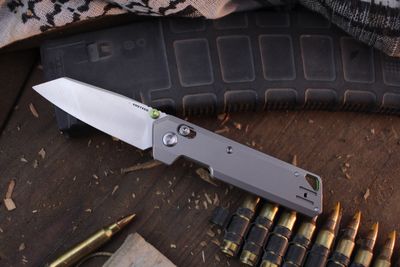 Vosteed Parallel 3" Barlock Folder / Stonewashed Titanium / Satin 154CM ( Pre Owned )