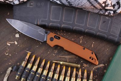 Kershaw Iridium 3.4&quot; Duralock Folder / Bronzed Aluminum / Blackwashed D2 ( Pre Owned )