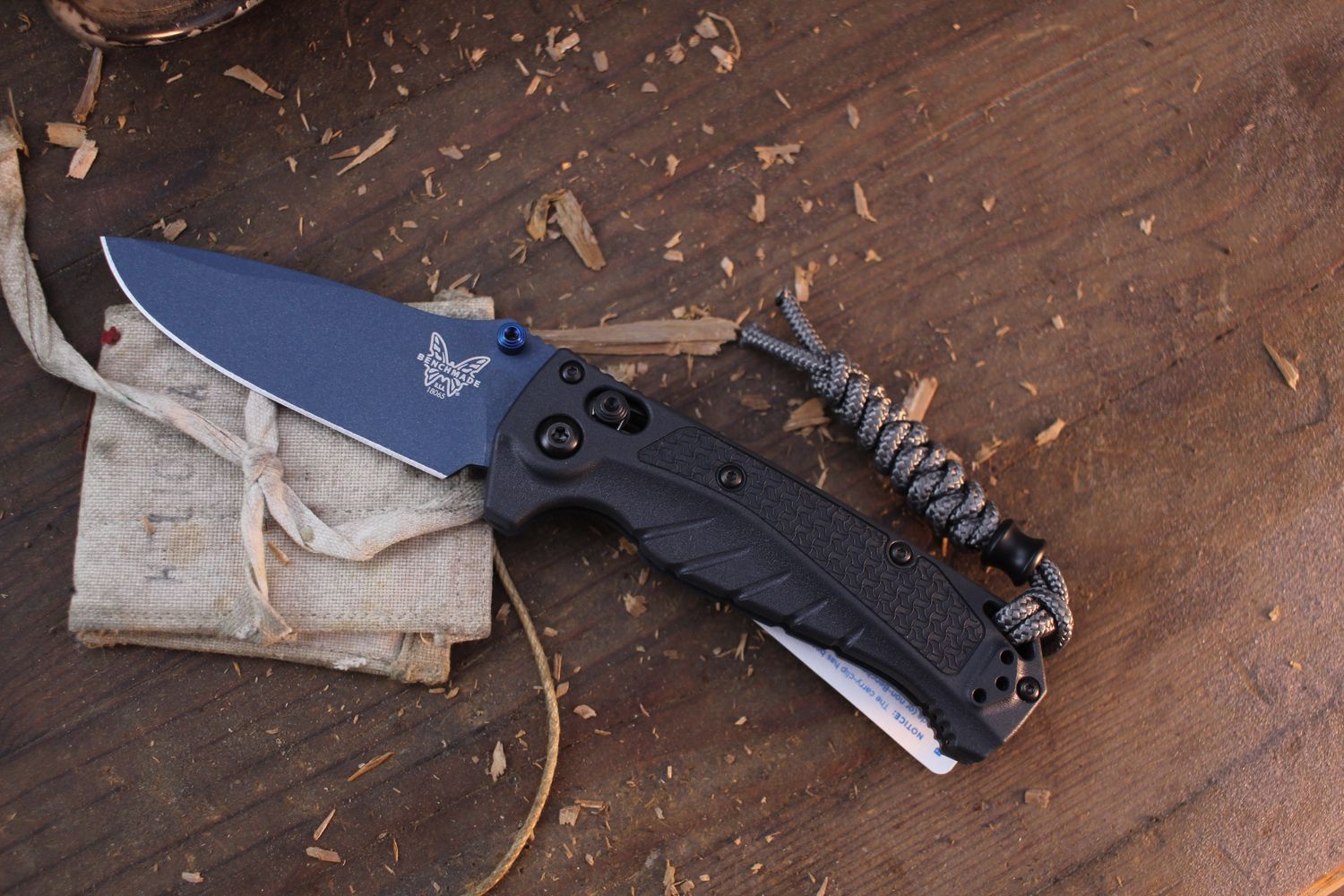 Benchmade Mini Adira 3.2&quot; AXIS Lock Folder / Tempest Gray Grivory / Blue Cerakote MagnaCut ( Pre Owned )