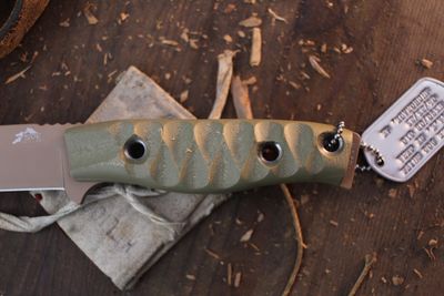 3DK MAK 4" Fixed Drop Point, Desert Tan Cerakote M390 Blade / OD Green G10 Handle