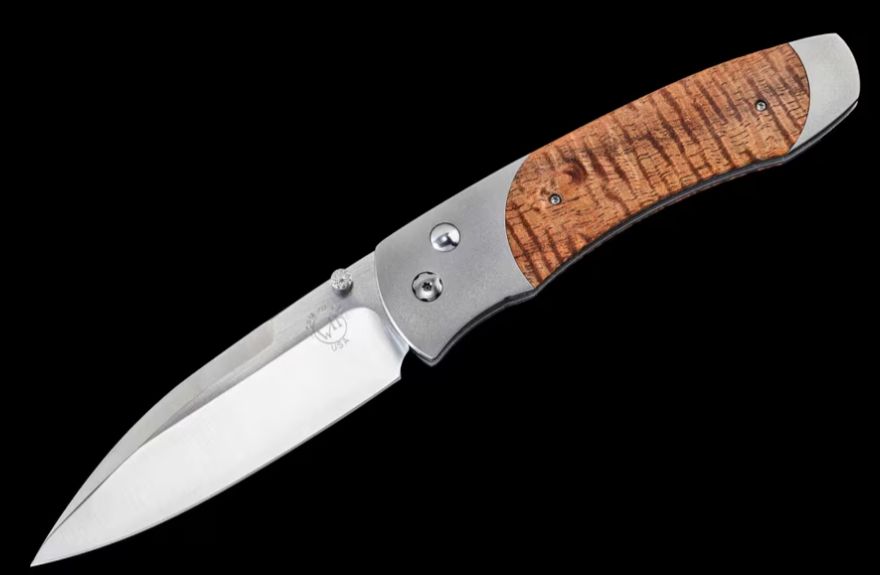 William Henry Studio A300-13 3&quot; Button Lock Folder / Titanium &amp; Koa Wood / Satin 20CV