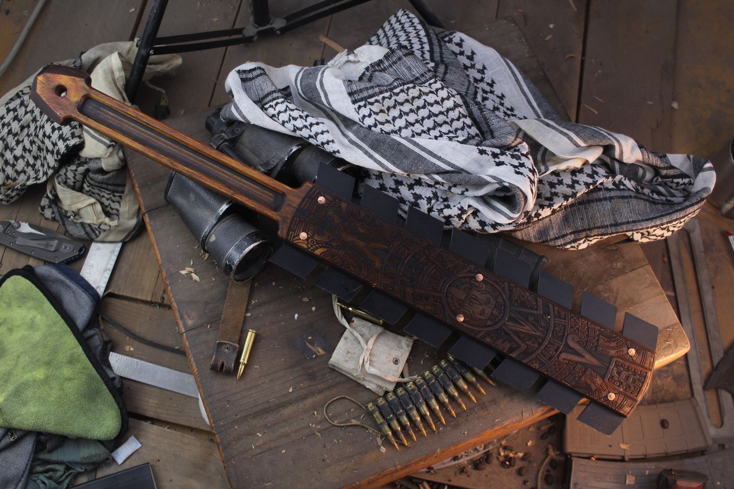 RMJ Tactical Macuahuitl 28&quot; Aztec War Club / Hard Maple /  Black High Carbon Steel ( Pre Owned )