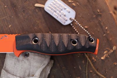 3DK MAK 4" Fixed Drop Point, Hunter Orange Cerakote K110 Blade / Black G10 handle